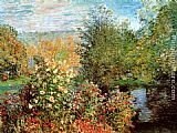 Claude Monet Canvas Paintings - Stiller Winkel im Garten von Montgeron